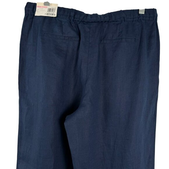 Charter Club Luxury Linen Pants Womens Size 10 Blue Straight Leg NWT PT-2336 - Picture 5 of 12